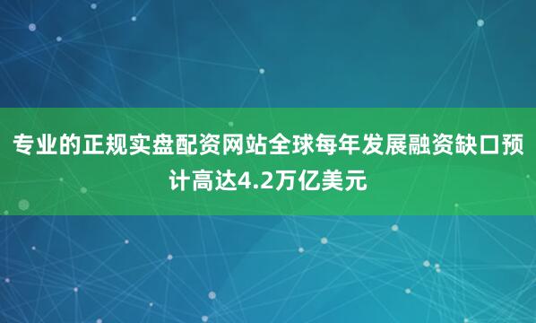 专业的正规实盘配资网站全球每年发展融资缺口预计高达4.2万亿美元